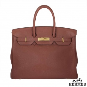 Hermes Birkin 35 cm Sienne Clemence Leather